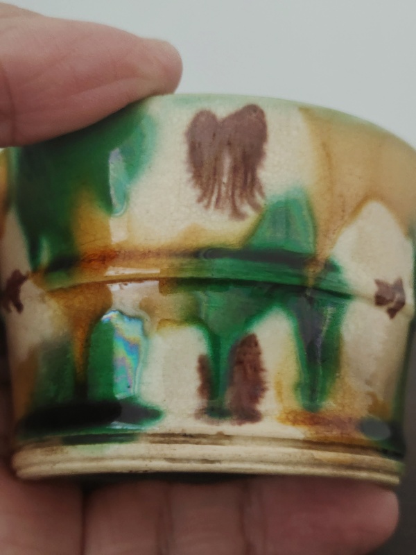 古玩陶瓷民國(guó)虎皮三彩玄紋洗拍賣(mài),當(dāng)前價(jià)格980元