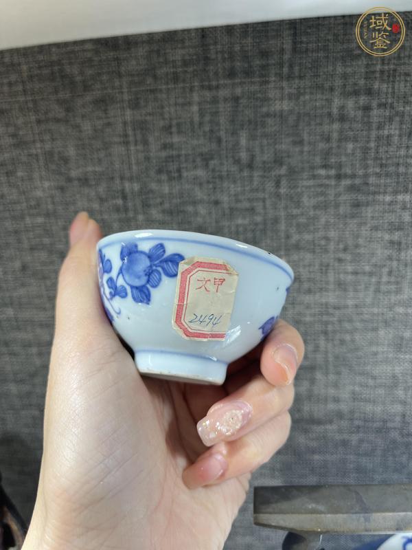 古玩陶瓷青花三多紋茶圓，注意品相真品鑒賞圖