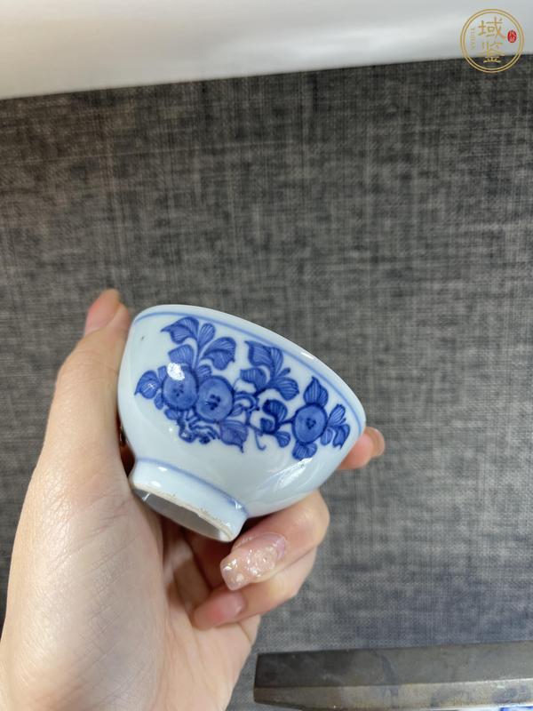 古玩陶瓷青花三多紋茶圓，注意品相真品鑒賞圖