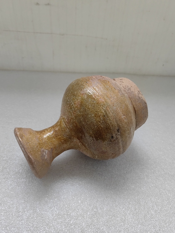 古玩陶瓷黃綠釉盤口瓶拍賣,當前價格850元