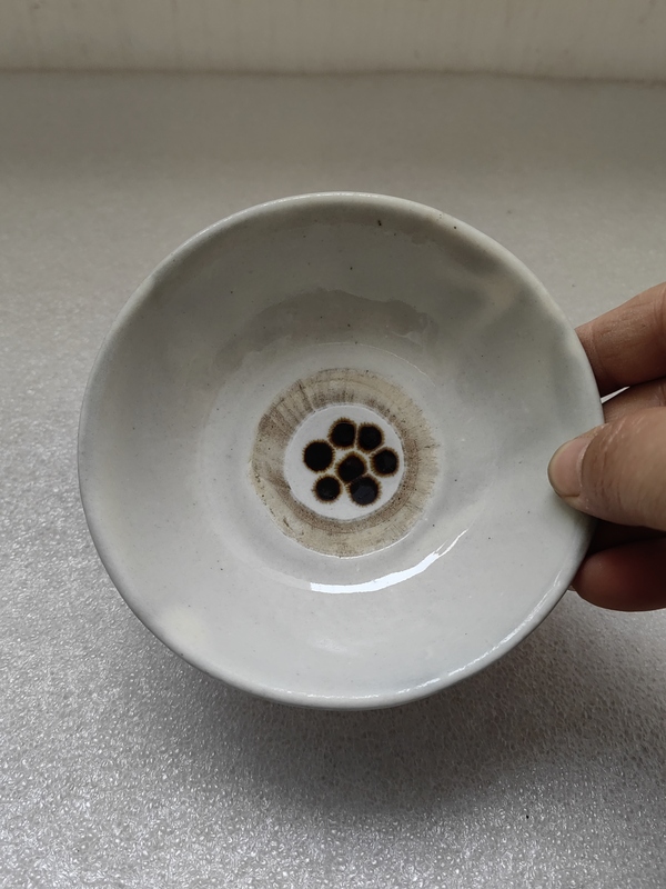 古玩陶瓷磁州窯白地黑花茶碗拍賣,當前價格480元
