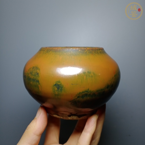 古玩陶瓷磁州窯紫金釉茶入真品鑒賞圖