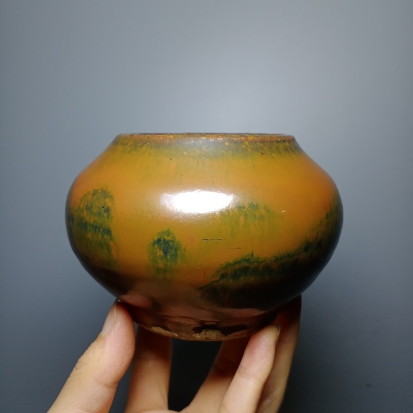 古玩陶瓷明代，磁州窯紫金釉茶入拍賣，當前價格286元