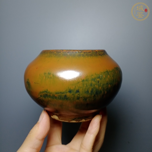 古玩陶瓷磁州窯紫金釉茶入真品鑒賞圖