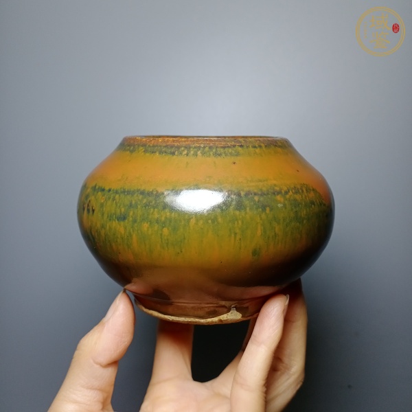 古玩陶瓷磁州窯紫金釉茶入真品鑒賞圖