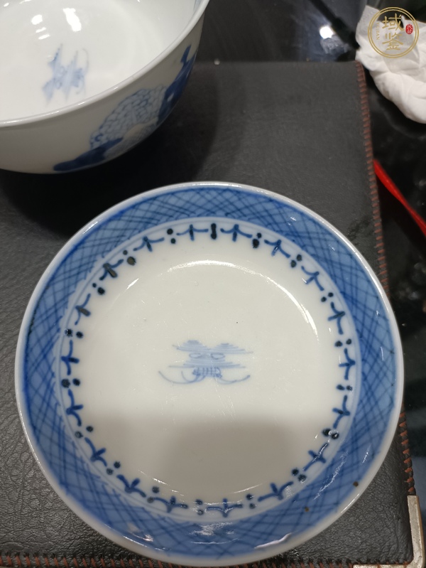 古玩陶瓷晚清青花蓋碗真品鑒賞圖