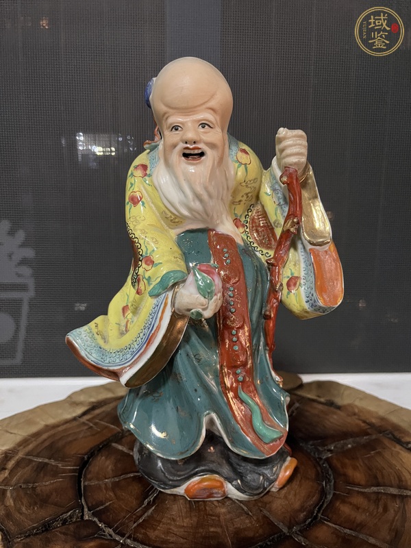 古玩陶瓷粉彩瓷塑壽星像真品鑒賞圖