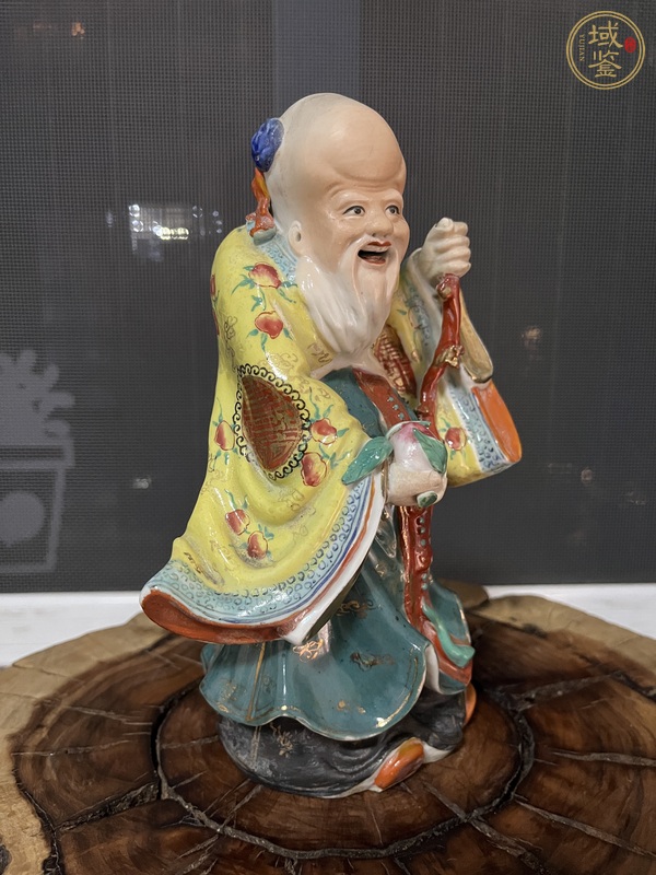 古玩陶瓷粉彩瓷塑壽星像真品鑒賞圖