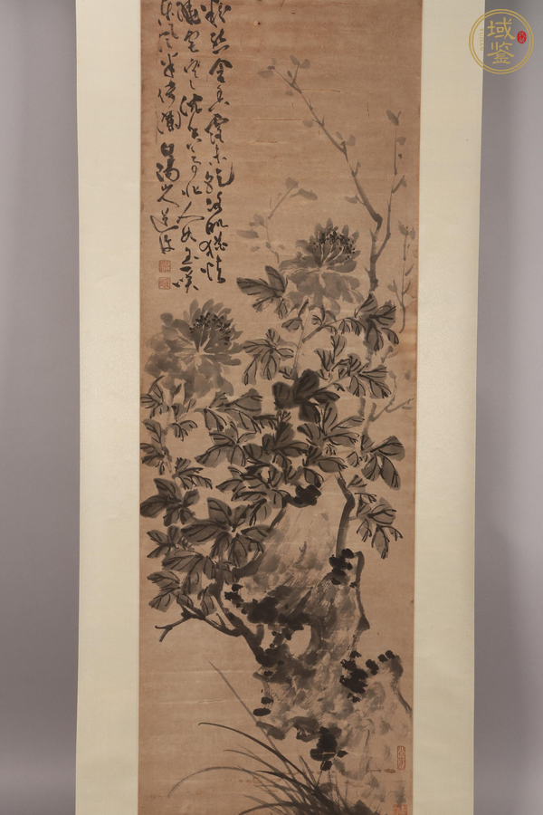 古玩字畫(huà)舊仿陳道復(fù)花卉真品鑒賞圖