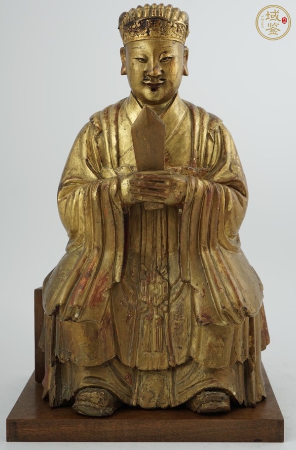 古玩雜項(xiàng)金漆木雕-文昌帝君坐像真品鑒賞圖