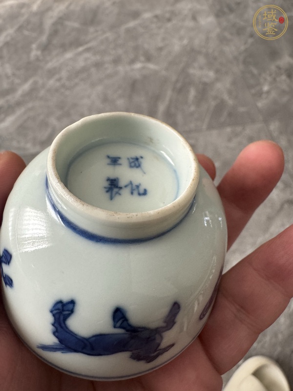 古玩陶瓷青花馬紋杯真品鑒賞圖