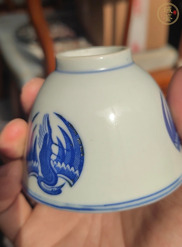 古玩陶瓷團(tuán)鶴紋杯真品鑒賞圖