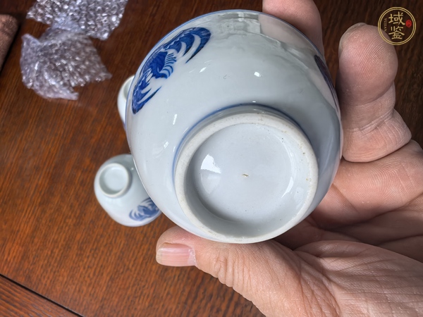 古玩陶瓷青花團鶴杯真品鑒賞圖