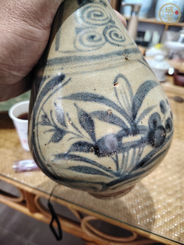 古玩陶瓷玉溪窯青花花卉紋玉壺春瓶真品鑒賞圖