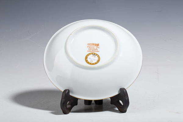 古玩陶瓷創匯·金地粉彩百花不落地紋盤一對拍賣,當前價格1200元