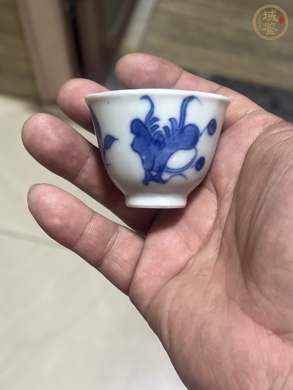 古玩陶瓷青花三多紋杯真品鑒賞圖