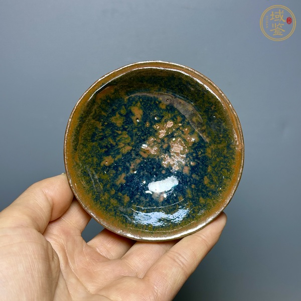 古玩陶瓷磁州窯窯變褐釉茶盞真品鑒賞圖