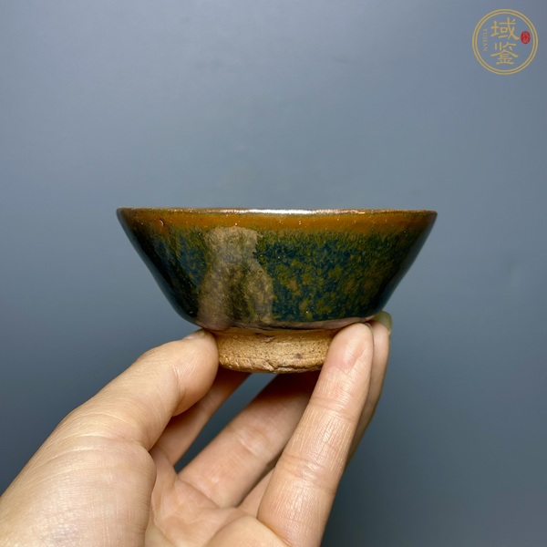 古玩陶瓷磁州窯窯變褐釉茶盞真品鑒賞圖