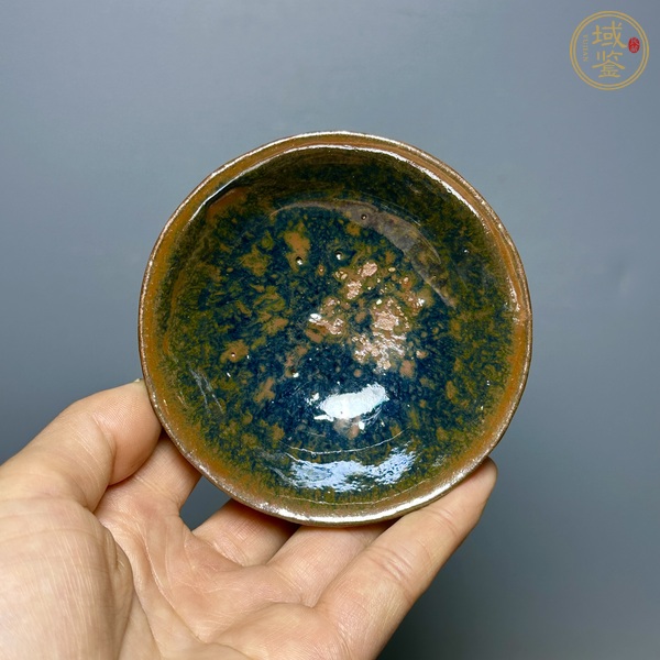 古玩陶瓷磁州窯窯變褐釉茶盞真品鑒賞圖