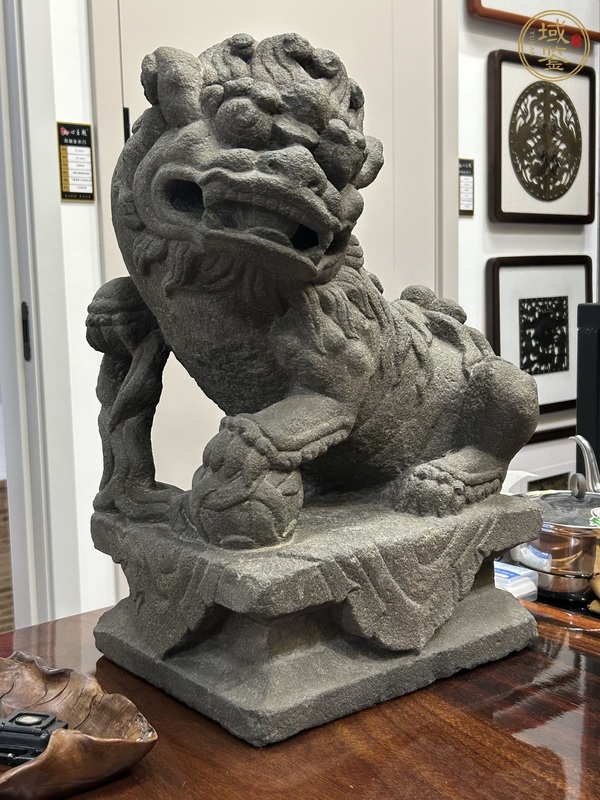 古玩雜項案頭獅真品鑒賞圖