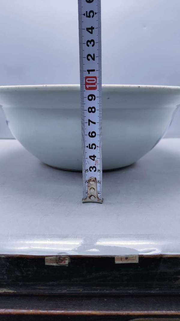 古玩陶瓷青花淡描花卉紋折沿盆拍賣,當前價格3999元