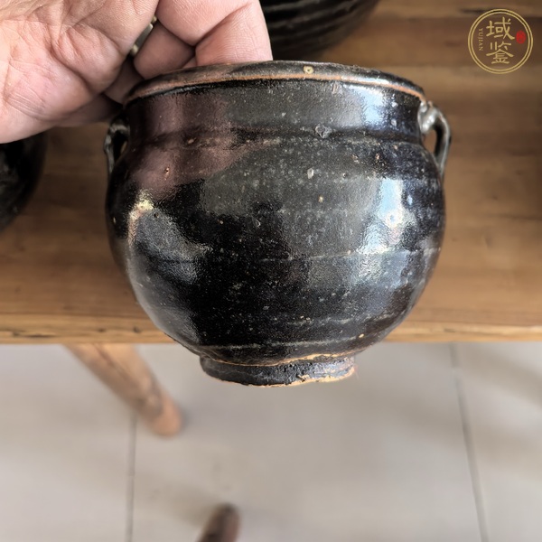 古玩陶瓷耀州窯黑釉茶入真品鑒賞圖