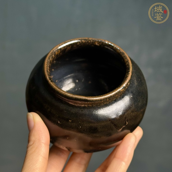 古玩陶瓷磁州窯褐釉茶入真品鑒賞圖