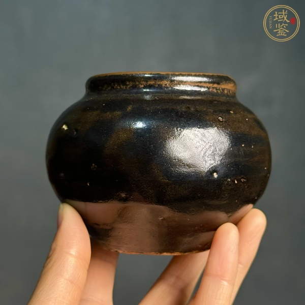 古玩陶瓷磁州窯褐釉茶入真品鑒賞圖