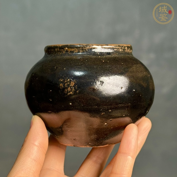 古玩陶瓷磁州窯褐釉茶入真品鑒賞圖