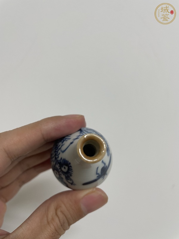 古玩陶瓷青花花卉（紋膽瓶真品鑒賞圖