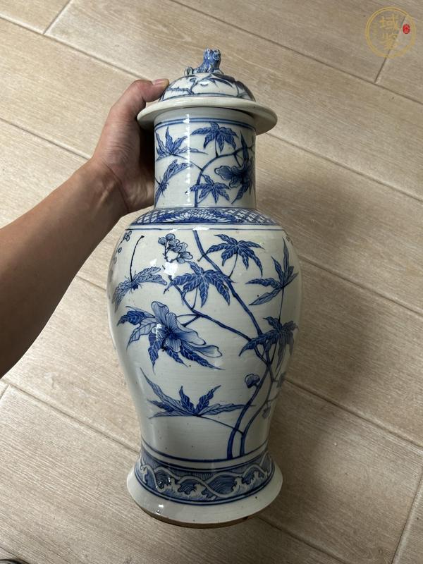 古玩陶瓷青花花卉紋蓋瓶真品鑒賞圖