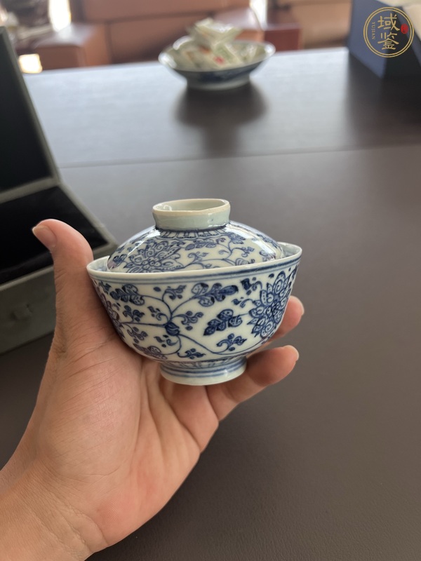 古玩陶瓷青花蓋碗真品鑒賞圖