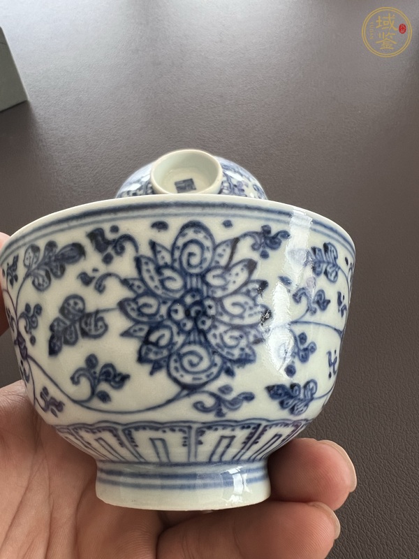 古玩陶瓷青花蓋碗真品鑒賞圖