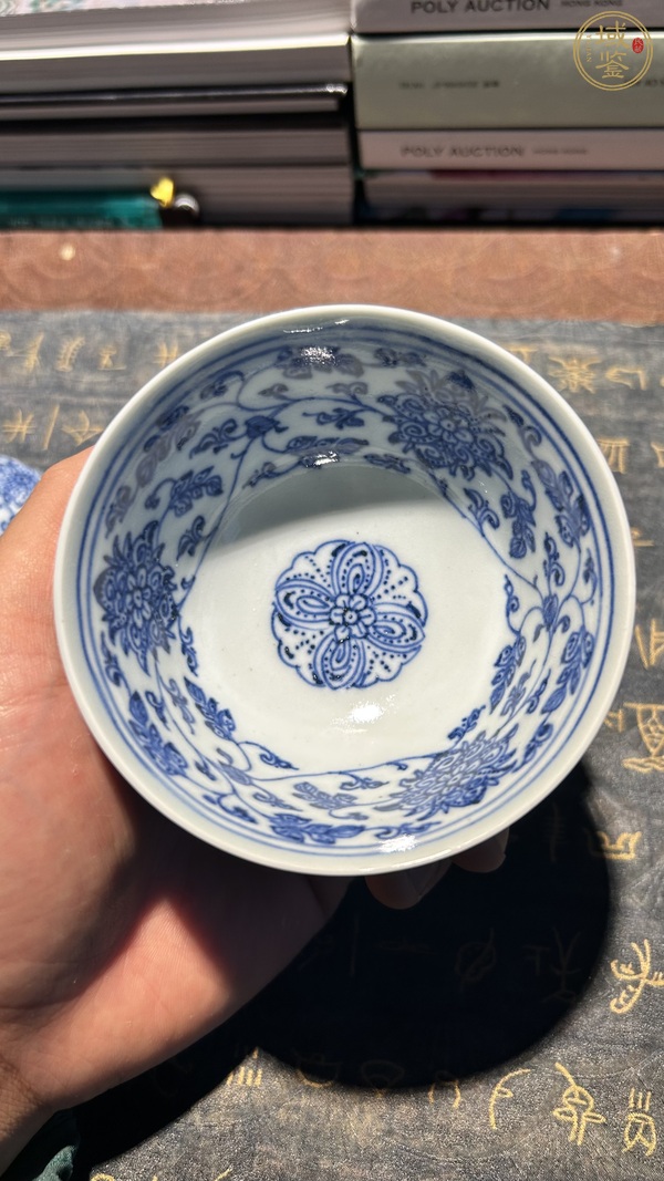 古玩陶瓷青花蓋碗真品鑒賞圖