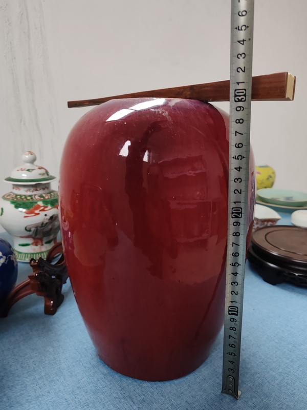 古玩陶瓷清中期紅釉冬瓜罐拍賣,當前價格6800元