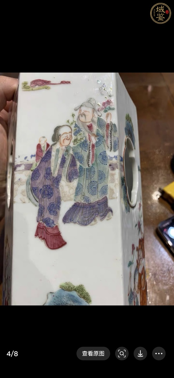 古玩陶瓷粉彩十二花神紋帽筒真品鑒賞圖