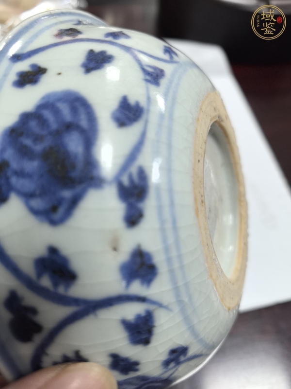 古玩陶瓷青花臥足洗真品鑒賞圖