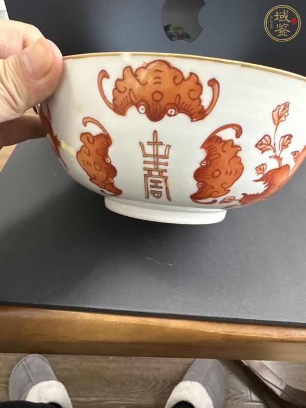 古玩陶瓷福壽三多紋碗真品鑒賞圖