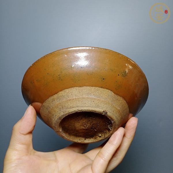 古玩陶瓷磁州窯紫金釉茶碗真品鑒賞圖