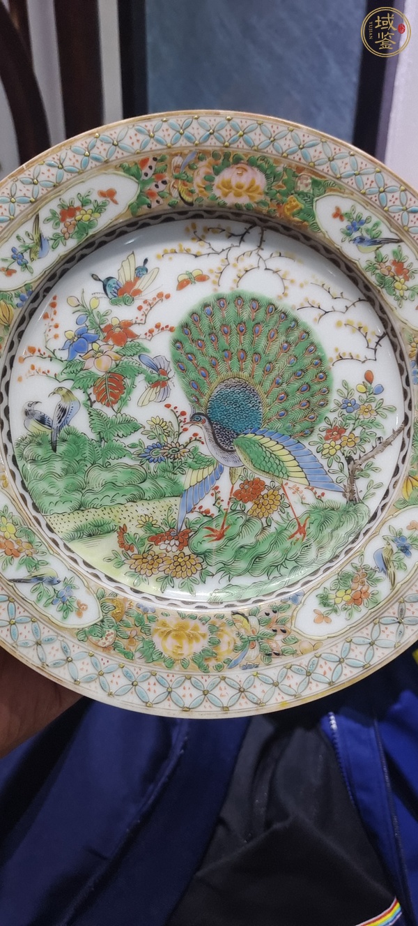 古玩陶瓷花鳥紋廣彩盤真品鑒賞圖