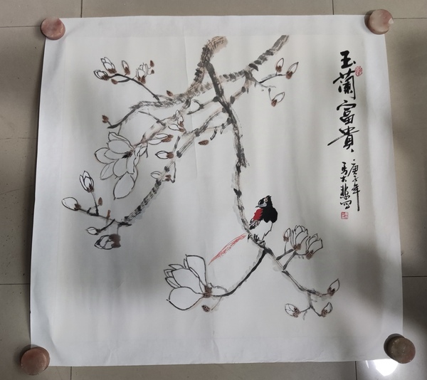 古玩轉(zhuǎn)賣中美中書(shū)雙協(xié)名家馬大悲 玉蘭富貴拍賣，當(dāng)前價(jià)格499元