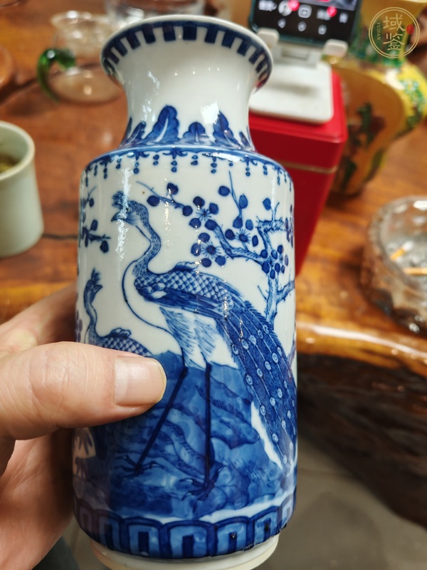 古玩陶瓷花鳥(niǎo)紋青花瓶真品鑒賞圖