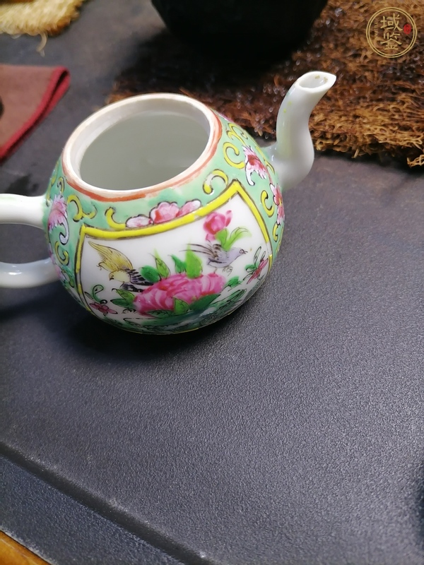 古玩陶瓷廣彩花鳥紋茶壺真品鑒賞圖