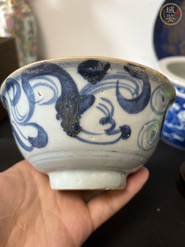 古玩陶瓷青花螺旋紋茶碗真品鑒賞圖