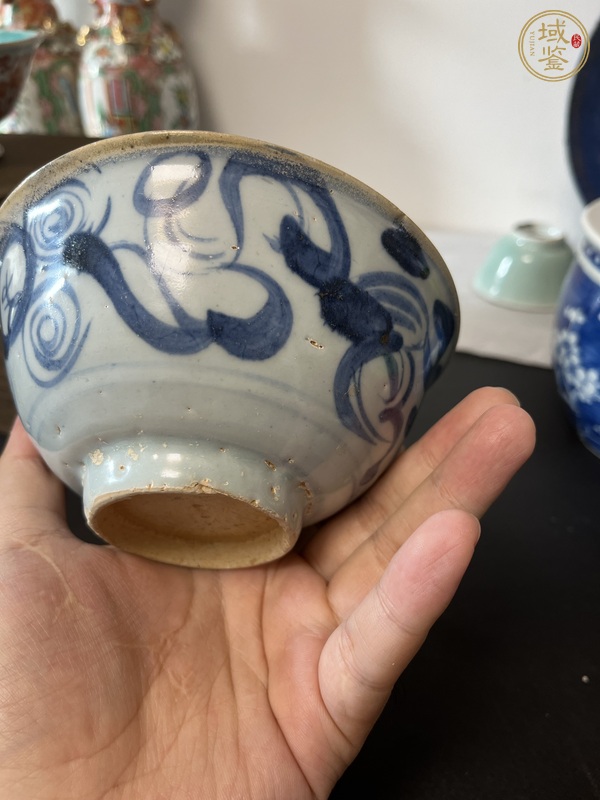 古玩陶瓷青花螺旋紋茶碗真品鑒賞圖