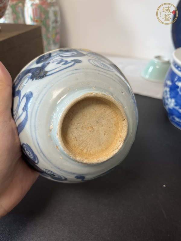 古玩陶瓷青花螺旋紋茶碗真品鑒賞圖