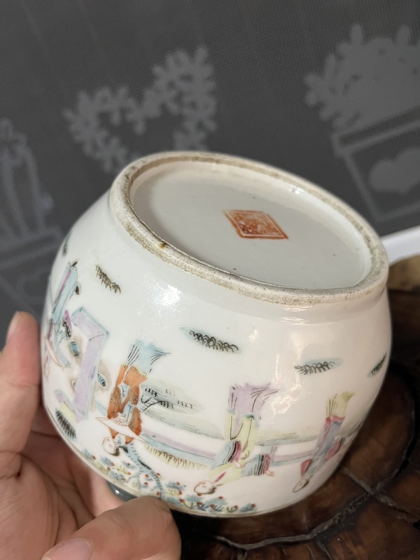 古玩陶瓷同治粉彩西廂記人物故事紋蓋缸拍賣,當前價格3999元