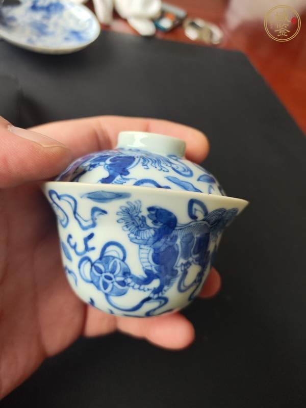 古玩陶瓷青花蓋碗真品鑒賞圖