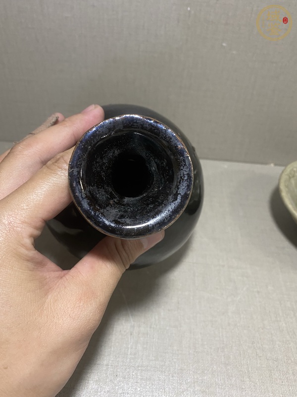 古玩陶瓷磁州窯黑釉玉壺春瓶真品鑒賞圖