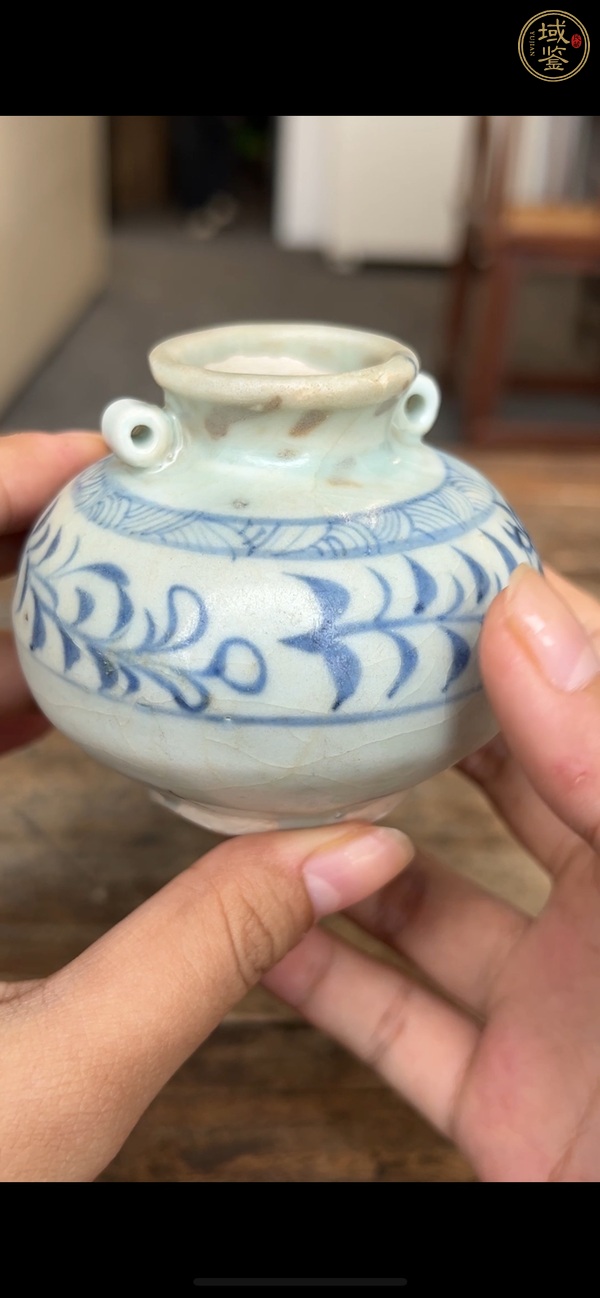 古玩陶瓷青花雙系小罐真品鑒賞圖